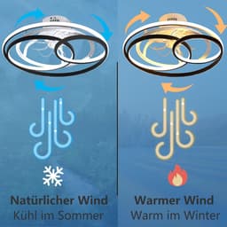 Plafondventilator met Verlichting - Ventilator voor Slaapkamer - Air Cooler met Afstandsbediening — thumbnail 3
