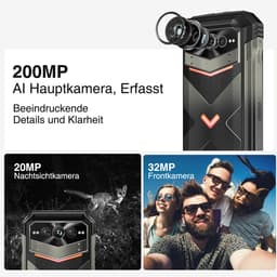 DOOGEE VMAX PLUS 5G - Robuuste Smartphone - Robuuste Telefoon - 36 GB ROM + 512 GB ROM - 22000 mAh/33 W- 200 MP + 32 MP + 20 MP nachtzicht - 6,58 inch FHD+ 120 Hz IPS - NFC - Face ID - Wi-Fi 6 - dubbele luidsprekers - Grijs — thumbnail 9