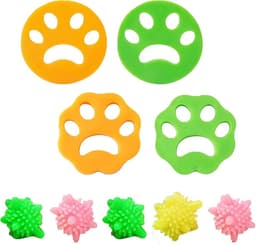 4 Stuks Wasmachine Haarvanger en 5 Wasmachine Pluizenballen voor Dierenhaar en Pluisverwijdering — thumbnail 1