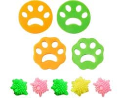 4 Stuks Wasmachine Haarvanger en 5 Wasmachine Pluizenballen voor Dierenhaar en Pluisverwijdering