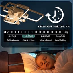 Plafondventilator met Verlichting en Afstandsbediening - Stil en Dimbaar met 6 Snelheden — thumbnail 5