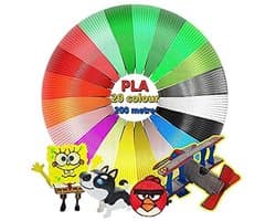 PLA Filament 1,75 mm - 20 Kleuren, 200 Meter voor 3D-Pen en 3D-Potlood - Ecologisch Vervangend Materiaal