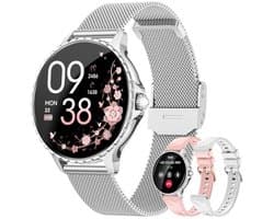 Smartwatch voor dames met telefoonfunctie en 120+ sportmodi - IP68 fitnesshorloge met hartslagmonitor en HD touchscreen