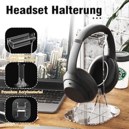 Acryl Hoofdtelefoonstandaard voor Alle Hoofdtelefoonmaten - Desk Holder voor Gaming Hoofdtelefoons en AirPods Max — thumbnail 3