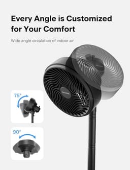 Krachtige Staande Ventilator 45 cm Zwart - Verstelbaar — thumbnail 4