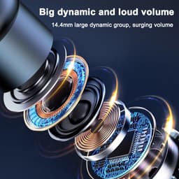 Gigicial Bluetooth-hoofdtelefoon - Hoofdtelefoon met ruisonderdrukking - Met Bluetooth 5.1 en CVC 8.0-ruisonderdrukkingstechnologie voor snellere verbindingssnelheden - Eén paar - Geschikt voor kantoor en reizen - Zwart — thumbnail 2