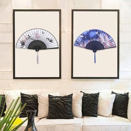 4 Stuks Handvouwventilatoren - Zijde en Bamboe, Chinese Stijl, Geschikt voor Decoratie en Geschenken — thumbnail 3