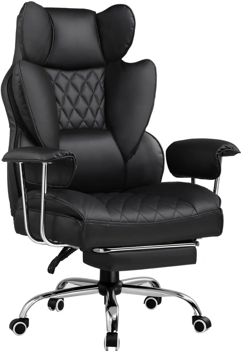 GTPLAYER - Ergonomische Gamingstoel - Met Voetensteun en Verstelbare Rug - Zwart — afbeelding 1