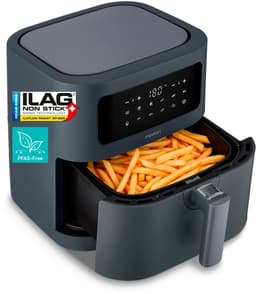 MEDION E40 XL heteluchtfriteuse (5,2 L, airfryer, 2 150 W, 9 automatische programma’s, bakfunctie, frituren zonder olie, touchbediening, LED-display), matgrijs — thumbnail 1