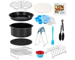 YONO Airfryer Accessoires Set XL - Ø 20cm - Universeel geschikt voor Princess/Tefal/Inventum/Philips/Tristar - 18 Delig