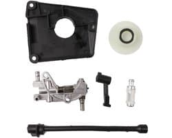 Oliepomp voor Chinese kettingzaag 4500 5800 45cc 52cm 58cc - Pompdeksel - Wormwiel - Oliefilter - Olieslang