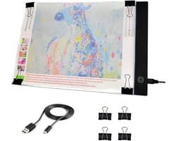 A4 Ledlamp Lichtpad voor Creatief Gebruik - Dimbare Lichtbak voor Tekeningen en Diamantschilderen