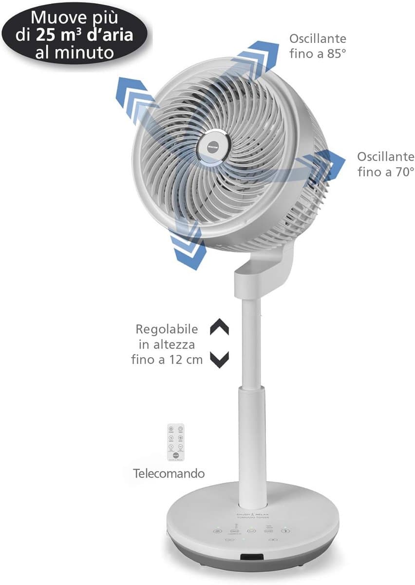 Tornado Tower Staande Ventilator - Wit - Stil en Ergonomisch Ontwerp — afbeelding 1