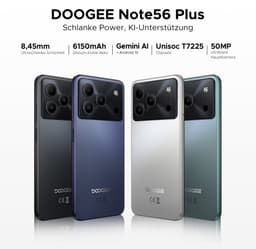 DOOGEE Note 56 Plus - Smartphone - Telefoon - 48 GB RAM+ 256 GB ROM (2TB/TF) - 50 MP camera - 6150 mAh/18W - 6.56 inch 90Hz - Gemini AI - Widevine L1 - NFC - Face ID - Vingerafdruk - GPS - Zwart — thumbnail 5