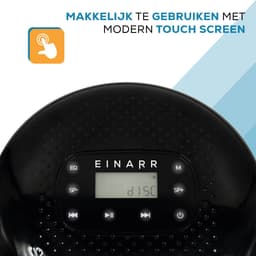 Einarr Supplies Discman - Portable CD Speler - MP3, WMA / CD-R / CD-RW Compatible Speler - Oplaadbaar met USB Aansluiting - Anti-Shock bescherming - Inclusief Oordopjes - zwart — thumbnail 2