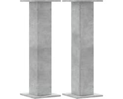 vidaXL - Speakerstandaards - 2 - st - 30x30x95 - cm - bewerkt - hout - betongrijs
