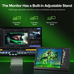 UPERFECT T05 15.6" FHD Portable Monitor 1080P IPS 60Hz Draagbaar monitor with stand with Dual USB-C/HDMI & Speakers, for Laptop/Switch/MacBook — thumbnail 4