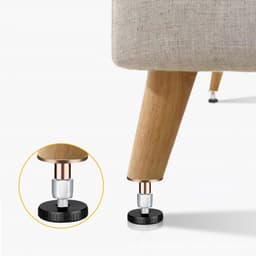 2-stuks Hoofdeinde Stabilisatoren - Hoofdbordstopper - Anti-schudhulpmiddel voor naast het bed - Verstelbaar bedframe - Inclusief lijm, schuimrubberen kussentjes en schroeven - 62-80mm - Geschikt voor bedden, kasten en banken - Zwart — thumbnail 3