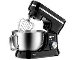 ACEP Elecktrische keukenmixer - 4.5 L - Keukenmachine - Zwart - Keukenrobot - 1000W - Keukenmixer met mengkom - RVS - 8 Snelheden