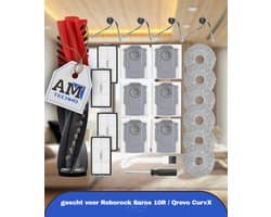 24 stuks accessoires gescht voor Roborock Saros 10R / Qrevo CurvX robotstofzuiger, 2 hoofdborstels, 6 stofzakken, 6 dweilpads, 4 HEPA-filters, 4 zijborstels, 1 reinigingsborstel, 1 schroevendraaier