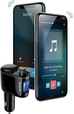 Baseus Bluetooth Muziek FM Transmitter Autolader 2x USB 3.4A Zwart — thumbnail 3