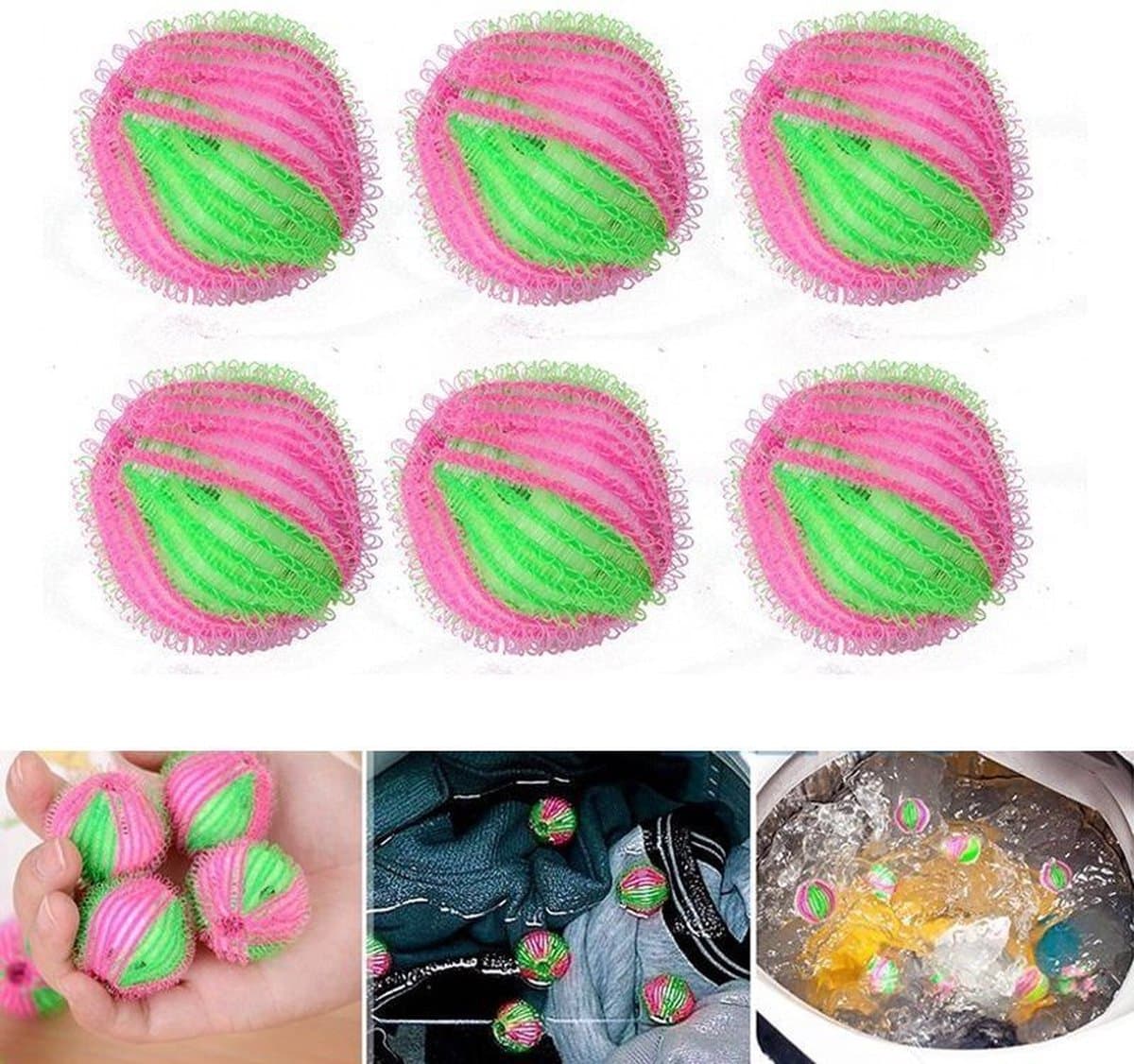 6 Stuks - Wasserij Bal - Beschermen Bal - Verwijderen Ontharing Cleaning - Decontaminatie Wasmachine Wassen - Nylon Wasserij Bal - LOUZIR — afbeelding 1