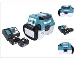 Makita DVC 750 LRG accustofzuiger LXT 18 V 67 mbar 7,5 l borstelloos + 2x accu 6,0 Ah + oplader