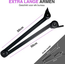 Sensic SA 10 Microfoon Arm met Popfilter - Microfoon Standaard - Boom Arm - Statief - Extra lang — thumbnail 3