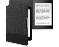 kwmobile hoes geschikt voor Kobo Aura ONE - Canvas beschermhoes in antraciet / zwart - Voor e-reader -
