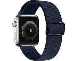 By Qubix - Geschikt voor Apple Watch bandje - Solo Loop Nylon bandje - Donkerblauw - Geschikt voor Apple Watch 44mm / 45mm / 46mm / 49mm (Ultra 1,2 en 3) - Smartwatch bandje - nylon - bandje iWatch