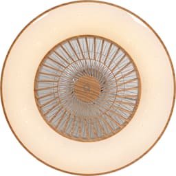 QAZQA climo - Landelijke LED Dimbare Plafondventilator met lamp met Dimmer - 1 lichts - Ø 60 cm - Naturel - Woonkamer | Slaapkamer | Keuken — thumbnail 5
