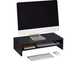 Monitorstandaard met opbergruimte - 14,5 x 54 x 25,5 cm - zwart