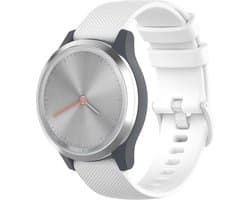 Strap-it siliconen horlogebandje 18mm geschikt voor Garmin Vivoactive 4S / Vivomove 3S / Venu 2S (wit) – flexibel en waterbestendig smartwatch bandje – comfortabel en verstelbaar design