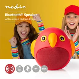 Bluetooth-Speaker - Maximale batterijduur: 3 uur - Handheld Ontwerp - 9 W - Mono - Ingebouwde microfoon - Koppelbaar - Animaticks Perry Parrot - Rood — thumbnail 2