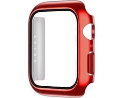 Screenprotector watch case - hoesje - geschikt voor Apple Watch Series 7 en 8 - 41 mm - rood