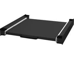 Tussenstuk voor wasmachine en droger – Universeel tussenbouwframe met uittrekbare plank 60x60 cm in zwart ML design