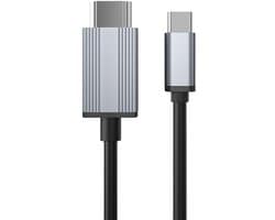 USB-C Male naar 4K HDMI Male adapter kabel connector - 4K@30Hz - voor o.a. monitor, laptop, beamer en telefoon - 2 meter - grijs