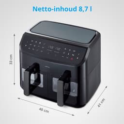 MEDION XXL Dubbele Airfryer P20 - 2 zones - 8,7 L - 2600 W - Zwart — thumbnail 9