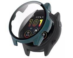 Strap-it Bescherm Hoesje met Glasplaat – Geschikt voor Garmin Forerunner 265 – Groen – Case met Screen Protector