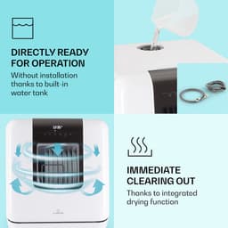 Klarstein Vaatwasser mini- voor 3 couverts, stille inbouwvaatwasser, compact met 7 wasprogramma's, kleine tafelmodel vaatwasser voor thuis, kantoor, camping, mini-vaatwasser met wateraansluiting - 6L 42 cm - Touch Vrijstaand — thumbnail 4