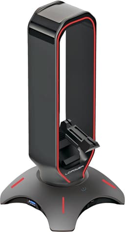 LC-POWER® LC-HUB-HEAD-BUNGEE - Hoofdtelefoonhouder - Kunststof - Silicone - 439g - Zwart — thumbnail 2