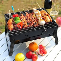 Houtskool BBQ - Barbecue - Inklapbaar - Compact - Barbecue Houtskool - Tafel Grill - Camping - Strand - Festival - Zwart — thumbnail 1