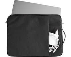 Coverzs Luxe Laptoptas - Laptophoes 15.6 inch & 17 inch - Laptoptas dames / heren - Laptophoes geschikt voor macbook & laptops - Laptop sleeve / hoes / hoesje / tas - Tas laptop - Aktetas - Computertas - Met handvat (zwart)