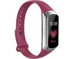 Siliconen Smartwatch bandje - Geschikt voor Samsung Galaxy Fit siliconen bandje - wijnrood - Strap-it Horlogeband / Polsband / Armband