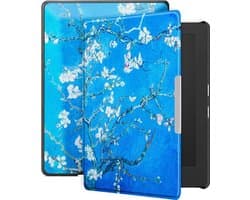 Lunso - Geschikt voor Kobo Aura H20 Edition 1 hoes (6.8 inch) - sleep cover - Van Gogh Amandelbloesem - (niet voor de Kobo Aura edition 1)