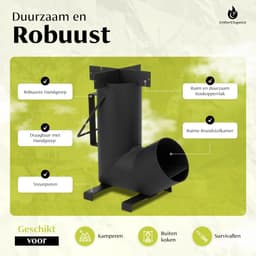 EmberElegance® Rocket Stove - Rocketstove - Kachel Kooktoestel - Draagbare Houtkachel Voor Kamperen - Campingkooktoestellen - Camping Oven - Kampeer Kachel - Camping Kooktoestel - Camping Accessoires — thumbnail 3