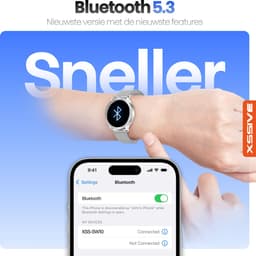 Xssive Smartwatch Dames & Heren - Smartwatch Geschikt voor Android & Apple - AMOLED Display - Bluetooth 5.3 - Hartslagmeter, Bloedzuurstofmeter & Slaaptracker - Inclusief 2 Bandjes (Milanese & Siliconen) — thumbnail 4