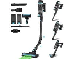 Sophitech Steelstofzuiger Draadloos – 26kPa Zuigkracht, 380W – Lichtgewicht, Snoerloos & Zakloos – 4 Opzetstukken – Ideaal voor Dierenharen - Tot 90 Minuten - Dubbel Accu