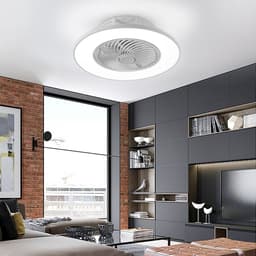 Aufun Hanglamp Met Ventilator, Plafondventilatorlamp, Led Hanglamp, Dimbaar, 3-Standen Verlichting, Moderne Stille Ventilatorlamp, Met Afstandsbediening, Diameter 560 Cm, Wit — thumbnail 5