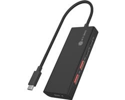 ICY BOX IB-HUB1436-CPD Bedraad USB 3.2 Gen 2 (3.1 Gen 2) Type-A Zwart